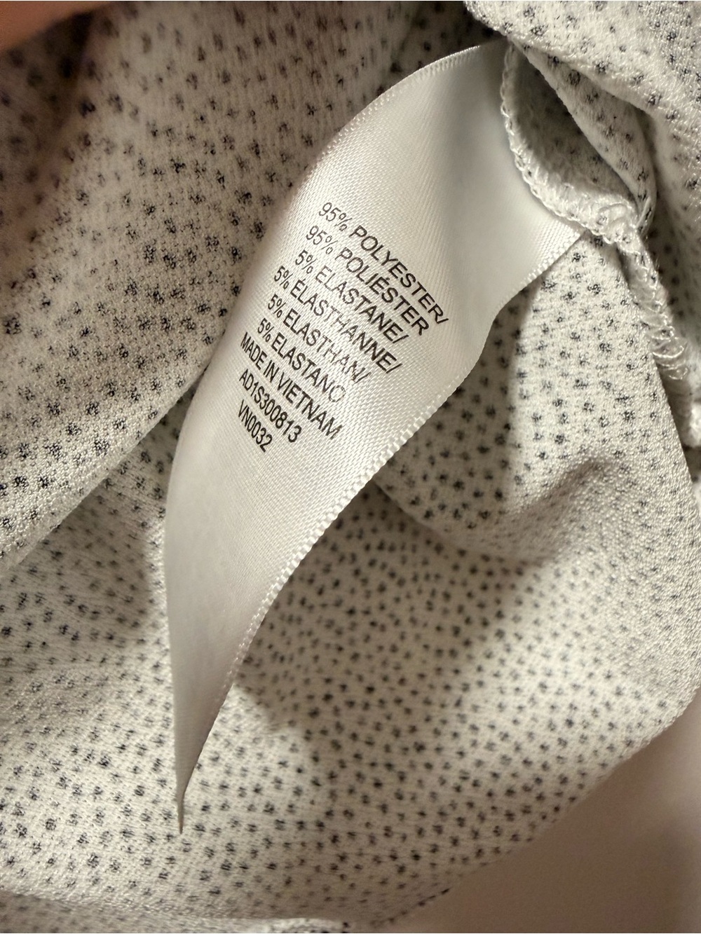 Adrianna Papell Ruffle Tie Neck Micro Dot Blouse Gray Black L - Picture 4 of 5